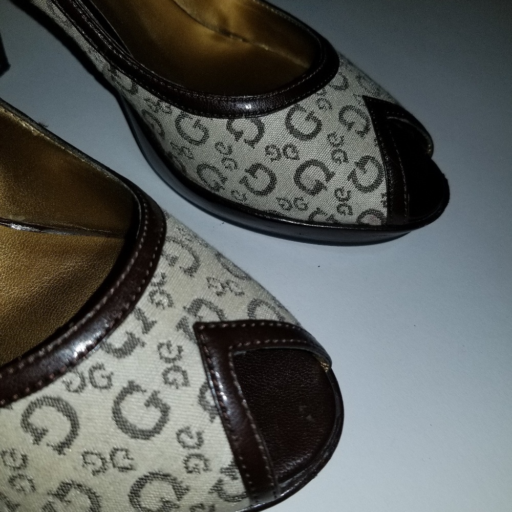 Guess Natural Multi Fabric Platform Shoes - image 2